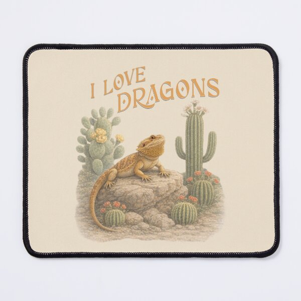 Item preview, I Love Dragons- Bearded Dragon Lizard in Desert designed and sold by dancingchickenstudio.