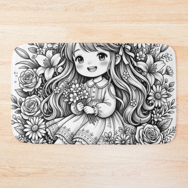 Item preview, Flowers and a cute girl. designed and sold by PP&RAINBOW SHOP.