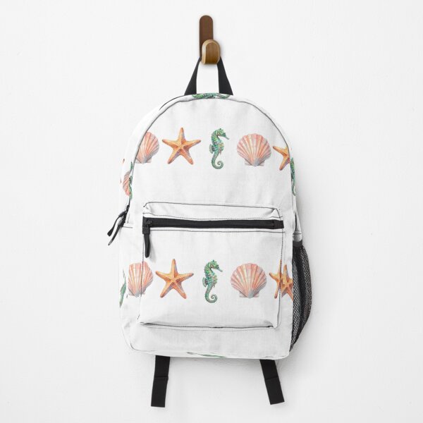 Item preview, Hand-painted watercolor sea creatures set: Starfish, Seahorse, and Scallop shell  designed and sold by VibranPalette.