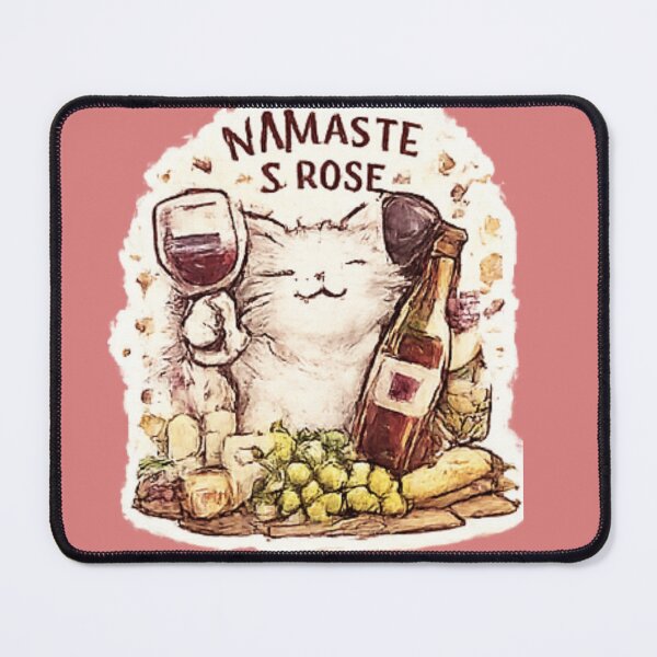 Item preview, Namaste & Rosé Cat – Funny Yoga Wine Lover Gift designed and sold by sumodesign.