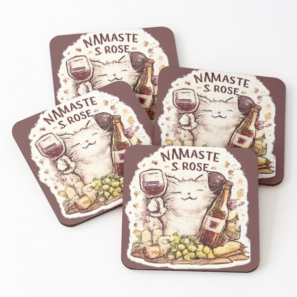 Item preview, Namaste & Rosé Cat – Funny Yoga Wine Lover Gift designed and sold by sumodesign.