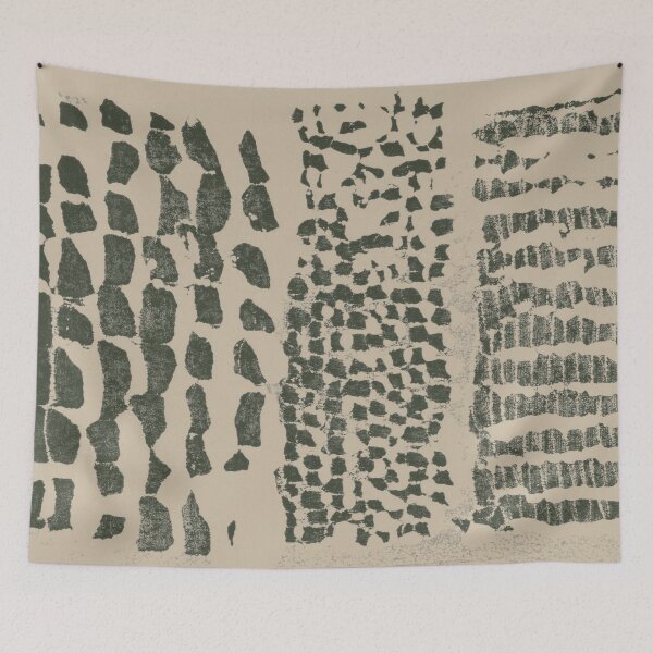 Item preview, Three Grains Textured Monoprint - Dove + Pine designed and sold by Irene Estelle.