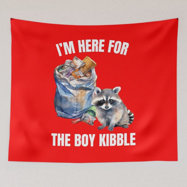 Item preview, Boy Kibble Funny Raccoon Homecooked Meat Meal Hungry Cute Trash Panda Dinner Feast designed and sold by DogLover332.
