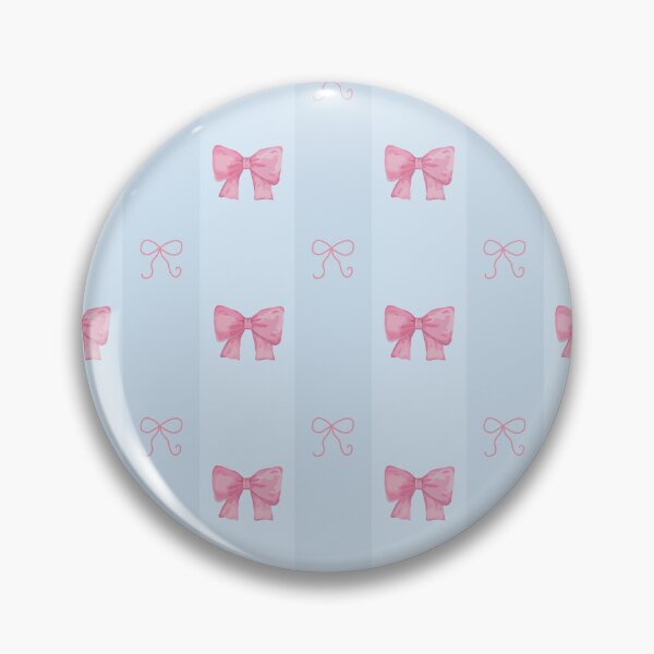 Item preview, Coquette Pink Bow Aesthetic Pattern - Pastel Blue Background designed and sold by Nanobloom.