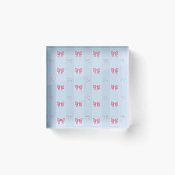 Item preview, Coquette Pink Bow Aesthetic Pattern - Pastel Blue Background designed and sold by Nanobloom.