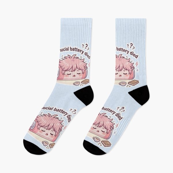 Item preview, My Social Battery Died Kawaii Design designed and sold by DesignNovaCo.