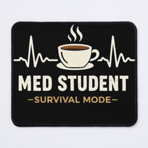 Item preview, Med Student Survival Mode ECG Coffee Funny Medical Student Design designed and sold by Amr Darwish Graphic designer.