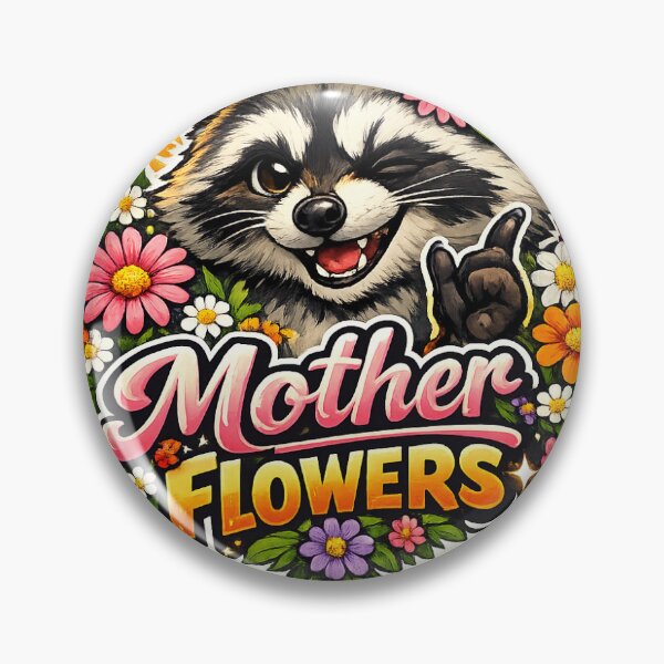 Item preview, Sticker Concept: “Mother Flowers” Raccoon designed and sold by Mikono.