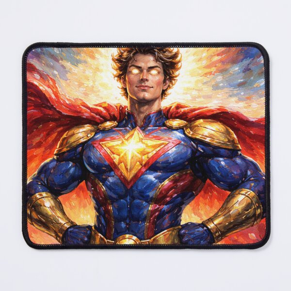 Item preview, Original Superhero Portrait – Bold Hero Pose Finger Painted Illustration designed and sold by DrizzyV.