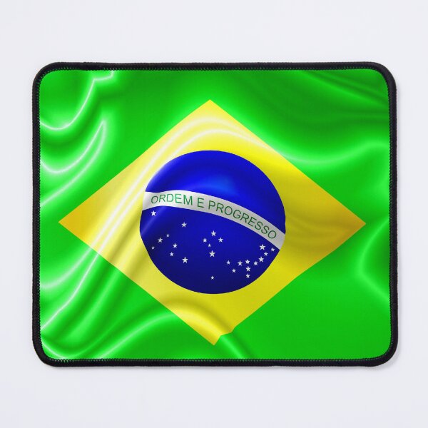 Item preview, Brazil Flag Waving Silk Fabric designed and sold by BluedarkArt.