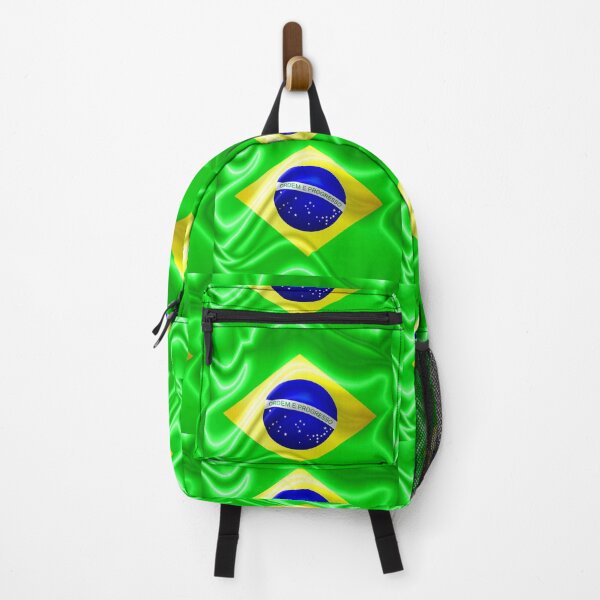 Item preview, Brazil Flag Waving Silk Fabric designed and sold by BluedarkArt.