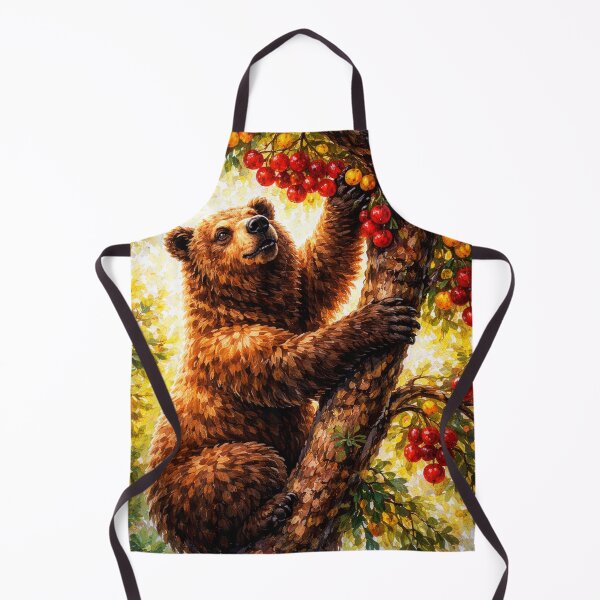 Item preview, Bear Climbing Strawberry Tree – Madrid Symbol Inspired Watercolor Art designed and sold by DrizzyV.