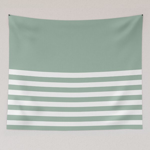 Item preview, MUTED GREEN and WHITE HALF BLOCK STRIPES designed and sold by RachelMacht.