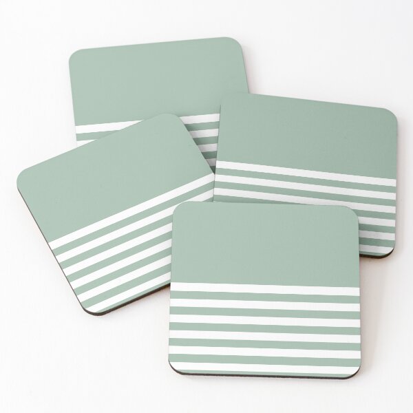 Item preview, MUTED GREEN and WHITE HALF BLOCK STRIPES designed and sold by RachelMacht.