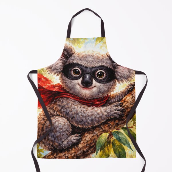 Item preview, Cute Koala with Mask – Playful Animal Superhero Finger Painted Art designed and sold by DrizzyV.
