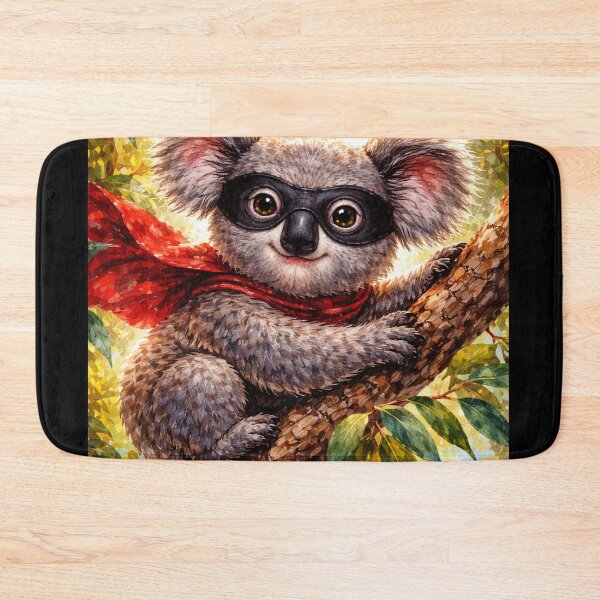 Item preview, Cute Koala with Mask – Playful Animal Superhero Finger Painted Art designed and sold by DrizzyV.