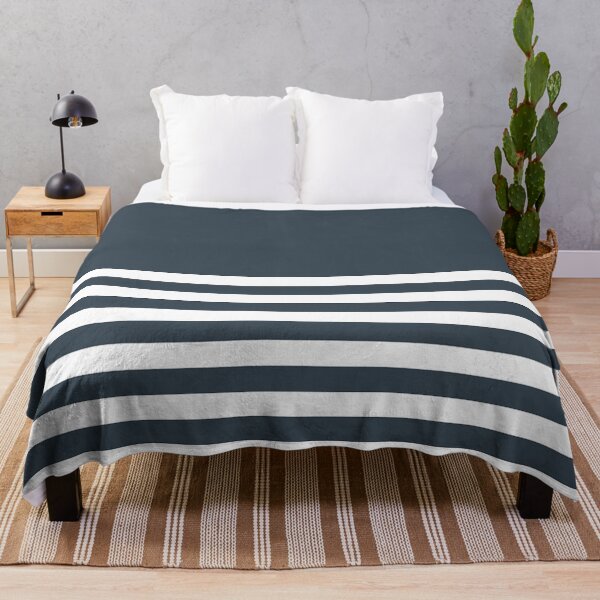 Item preview, CHARCOAL GREY and WHITE HALF BLOCK STRIPES designed and sold by RachelMacht.