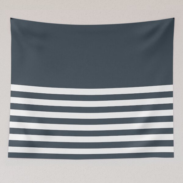Item preview, CHARCOAL GREY and WHITE HALF BLOCK STRIPES designed and sold by RachelMacht.