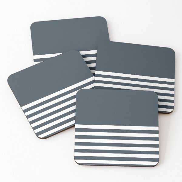 Item preview, CHARCOAL GREY and WHITE HALF BLOCK STRIPES designed and sold by RachelMacht.