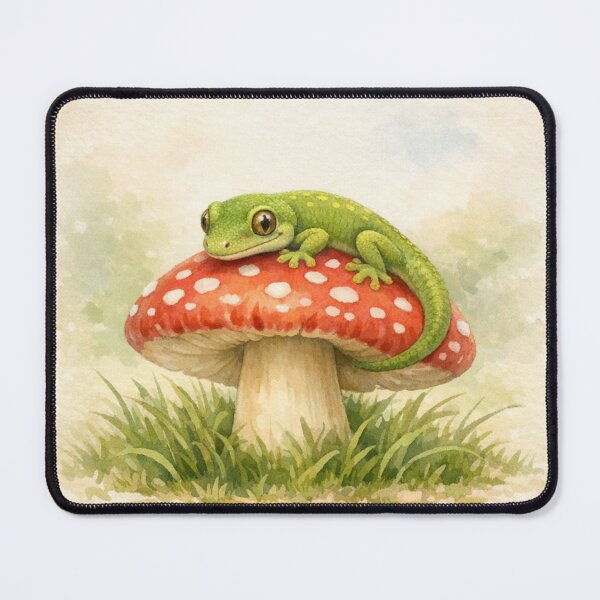 Item preview, Cute Gecko on a Mushroom  designed and sold by dancingchickenstudio.