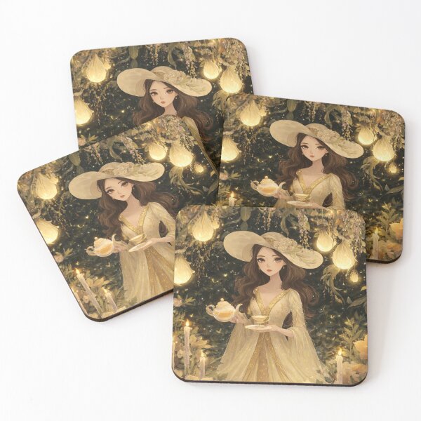Item preview, Elegant Lady in Floral Night Garden Art Print designed and sold by WhimsyWink.