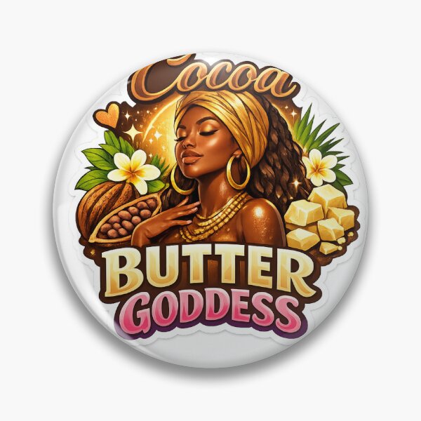 Item preview, Cocoa Butter Goddess Melanin Glow Black Girl Magic Aesthetic Sticker designed and sold by Mikono.
