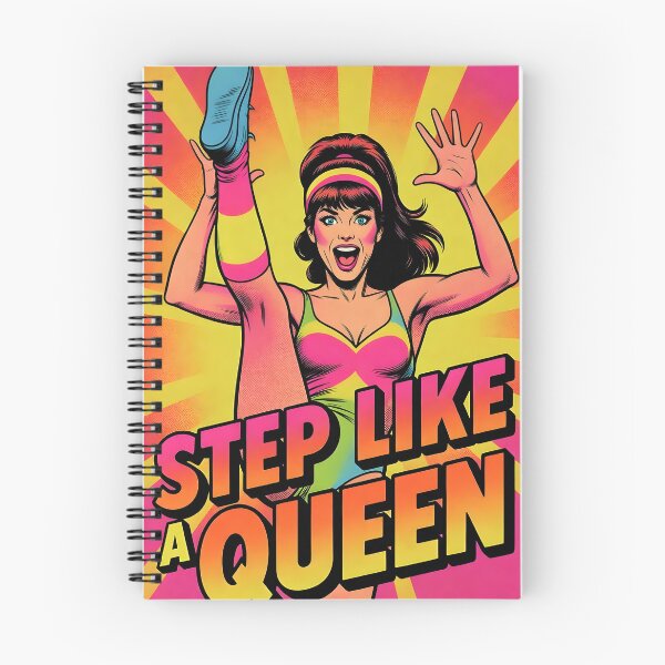 Item preview, Step Like a Queen – Retro Comic 80s Aerobics Illustration designed and sold by Rawecz Studio.