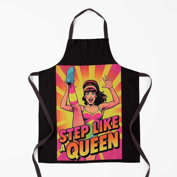 Item preview, Step Like a Queen – Retro Comic 80s Aerobics Illustration designed and sold by Rawecz Studio.