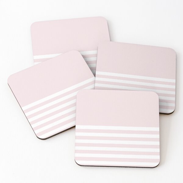 Item preview, PALE PINK and WHITE HALF BLOCK STRIPES designed and sold by RachelMacht.