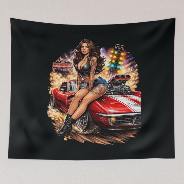 Item preview, Corvette C3 Drag Race Pinup designed and sold by HIGHSQUARE.