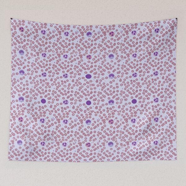 Item preview, Blood smear under the microscope - Hematology art designed and sold by JohnWar.