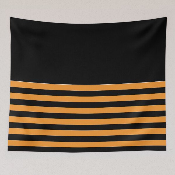 Item preview, ORANGE and BLACK HALF BLOCK STRIPES designed and sold by RachelMacht.