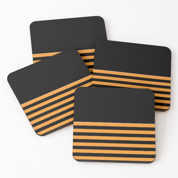 Item preview, ORANGE and BLACK HALF BLOCK STRIPES designed and sold by RachelMacht.