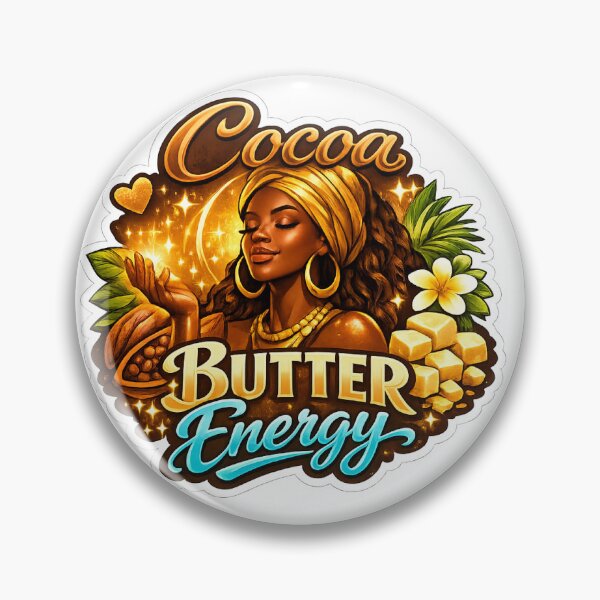 Item preview, Cocoa Butter Energy Melanin Glow Black Girl Aesthetic Empowerment Sticker designed and sold by Mikono.