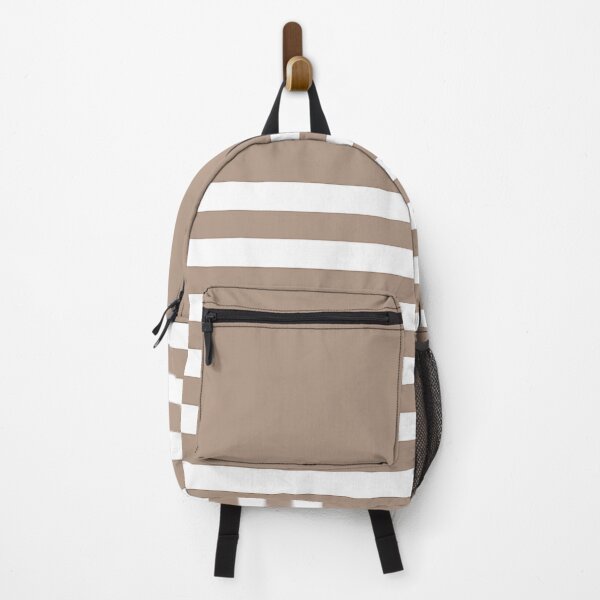 Item preview, WARM TAUPE and WHITE HALF BLOCK STRIPES designed and sold by RachelMacht.