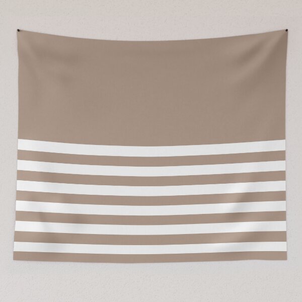 Item preview, WARM TAUPE and WHITE HALF BLOCK STRIPES designed and sold by RachelMacht.