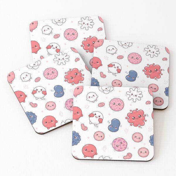Item preview, Kawaii Leukocytes Pattern - Cute White Blood Cells (Kawaii Leukocytes Pattern) designed and sold by JohnWar.