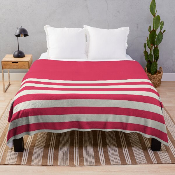 Item preview, RASPBERRY PINK and CREAM HALF BLOCK STRIPES designed and sold by RachelMacht.