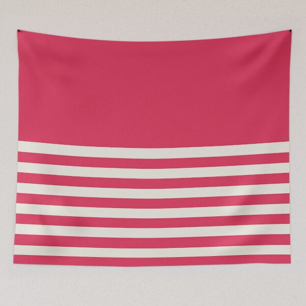 Item preview, RASPBERRY PINK and CREAM HALF BLOCK STRIPES designed and sold by RachelMacht.