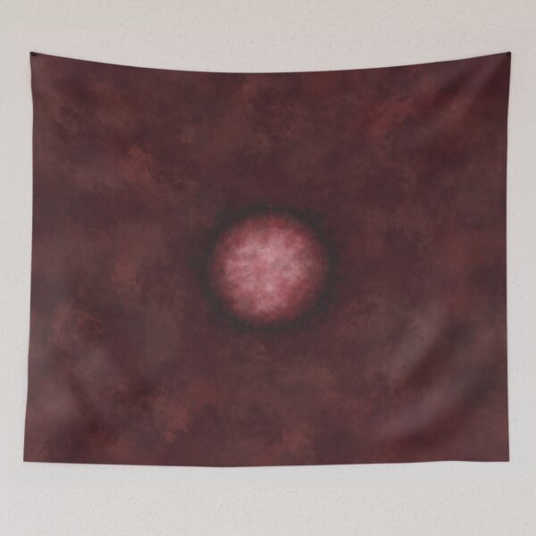 Item preview, Planet in the center of a burgundy cloud background designed and sold by Cherevan.