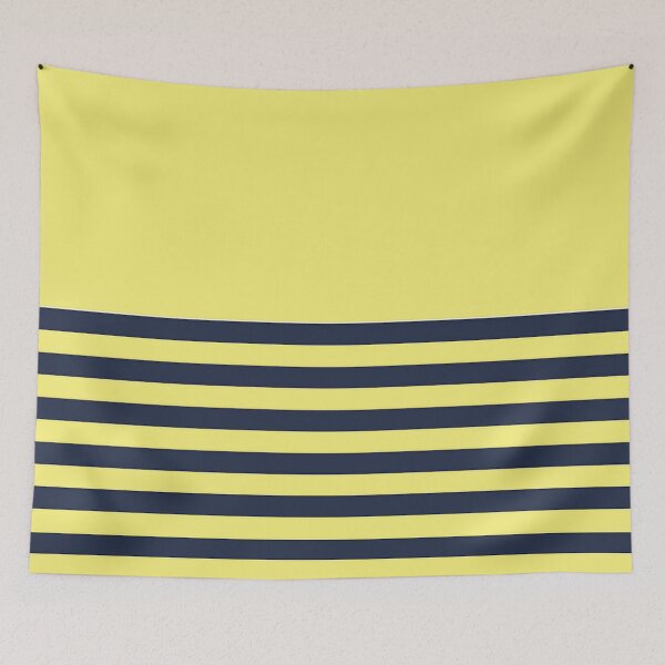 Item preview, NAVY BLUE and YELLOW HALF BLOCK STRIPES designed and sold by RachelMacht.