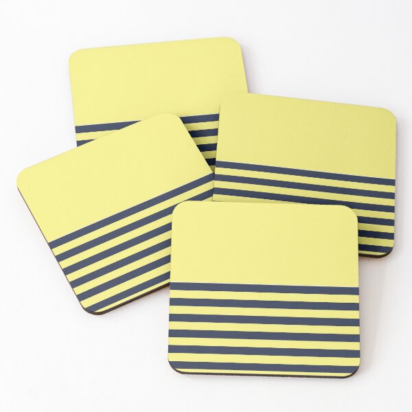 Item preview, NAVY BLUE and YELLOW HALF BLOCK STRIPES designed and sold by RachelMacht.