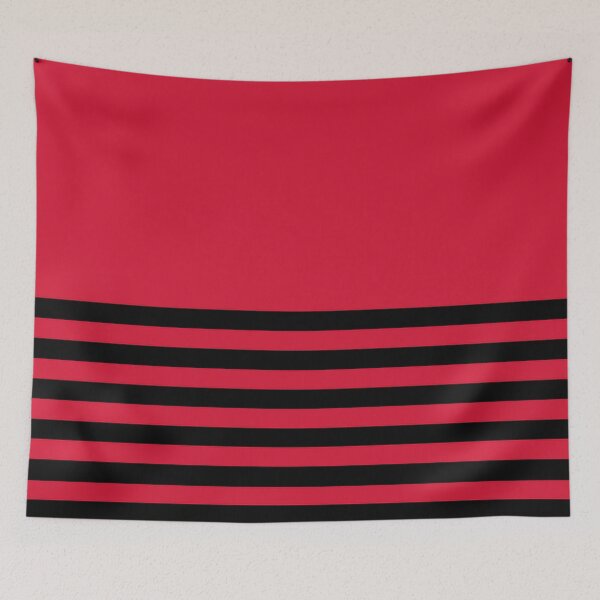 Item preview, RED and BLACK HALF BLOCK STRIPES designed and sold by RachelMacht.