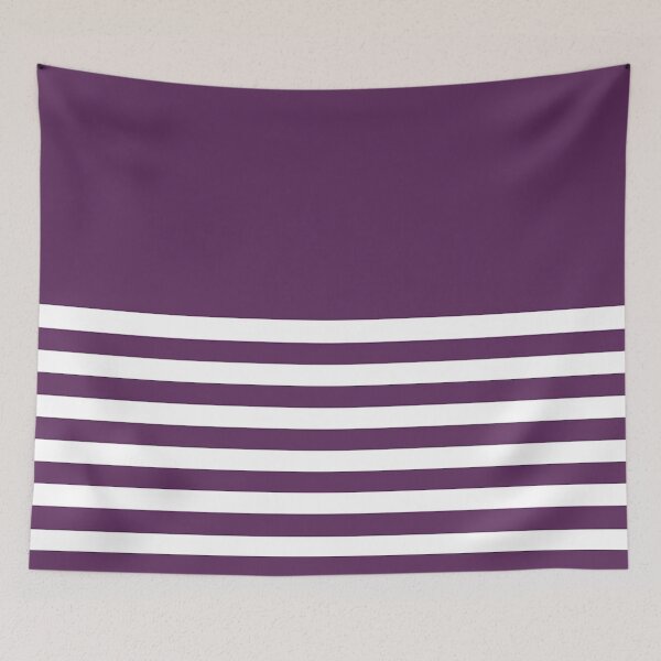 Item preview, AUBERGINE PURPLE and WHITE HALF BLOCK STRIPES designed and sold by RachelMacht.