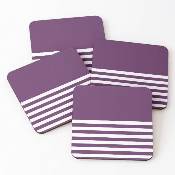 Item preview, AUBERGINE PURPLE and WHITE HALF BLOCK STRIPES designed and sold by RachelMacht.