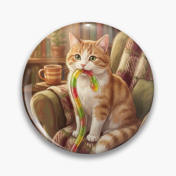 Item preview, Hungry Cat Caught a Gummy Worm designed and sold by M-Y-A-R-T-.