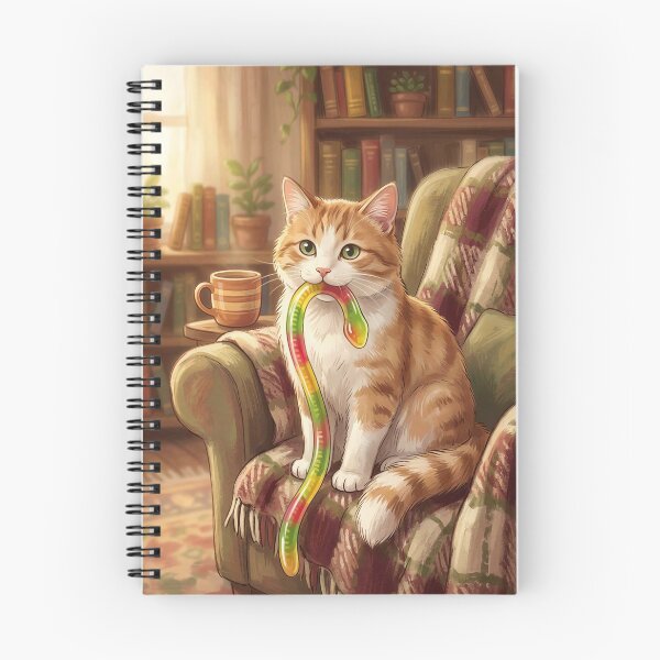 Item preview, Hungry Cat Caught a Gummy Worm designed and sold by M-Y-A-R-T-.
