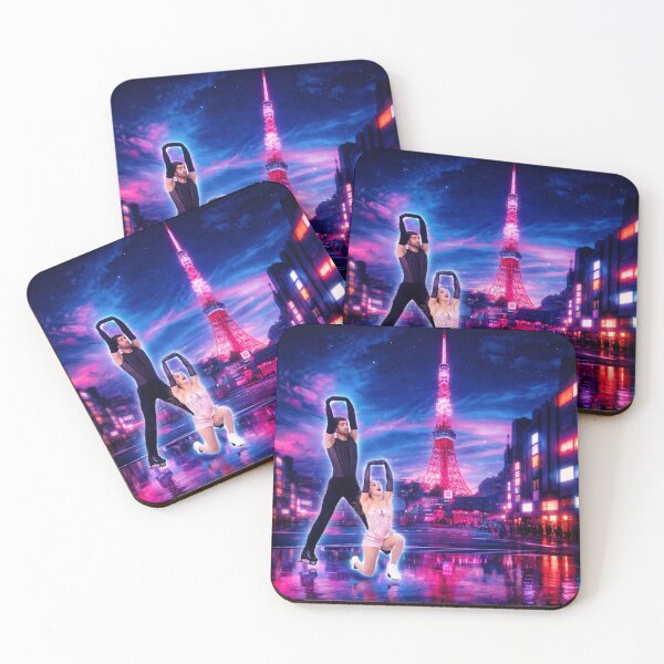 Item preview, Neon Ice Dance at Tokyo Tower - Guillaume Cizeron & Laurence Fournier Beaudry  designed and sold by origin-arthouse.