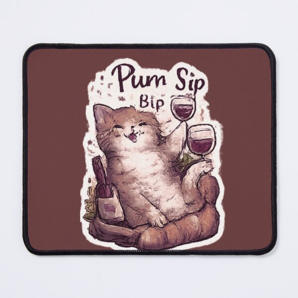 Item preview, Funny Cat Drinking Wine Sticker – Purr Sip Sip Cute Kitty Art designed and sold by sumodesign.