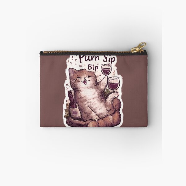 Item preview, Funny Cat Drinking Wine Sticker – Purr Sip Sip Cute Kitty Art designed and sold by sumodesign.